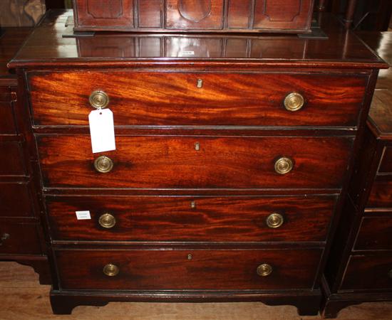 19th century mahogany chest of four long drawers